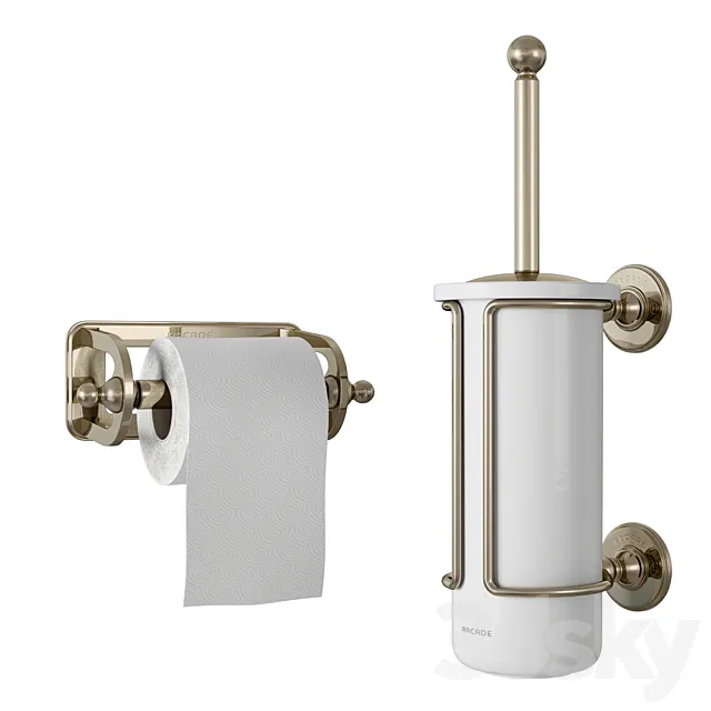 Arcade Paper roll and china brush holder 3ds Max