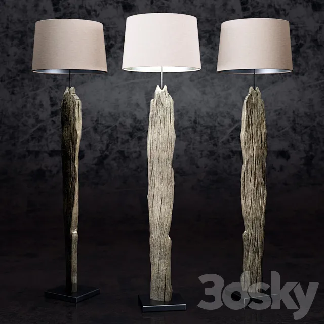 Arcadia Buffed Natural Driftwood Floor Lamp 3ds Max