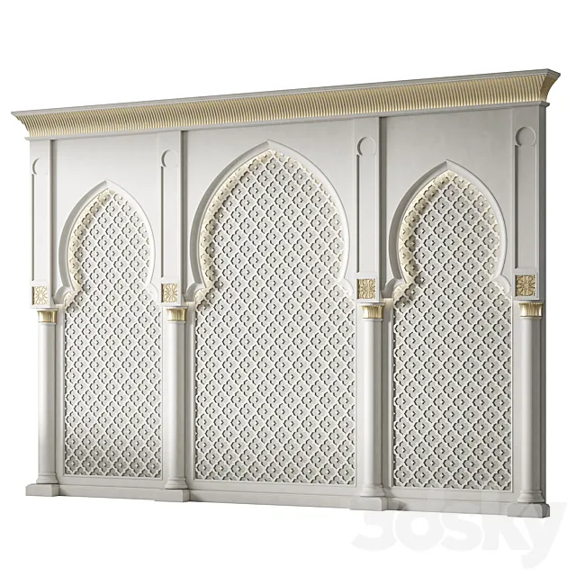 Arch 02. Arabic Wall Decor 3DS Max Model