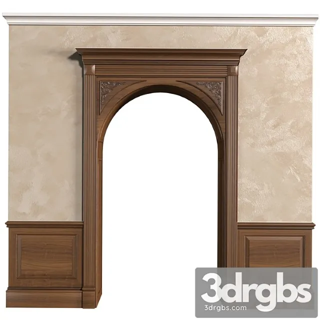Arch in classic style.arched interior doorway in a classic style.traditional interior arched doorway opening.wall paneling