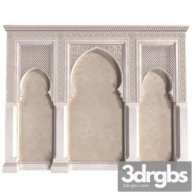 Arch in oriental style. arab decorative wall. arabic wall.oriental wall paneling