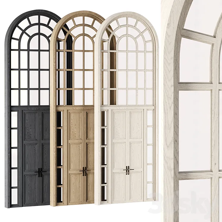 Arch Window with entrance door 3DS Max Model