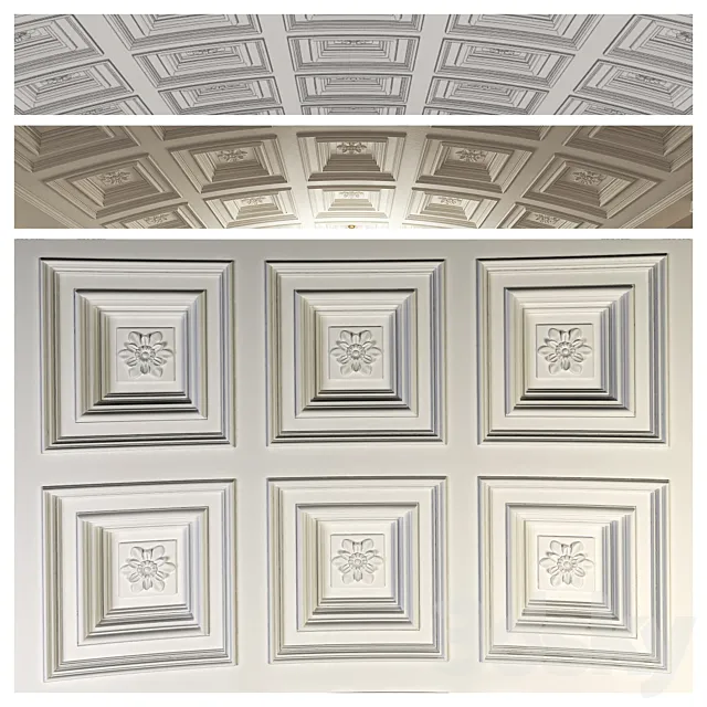 Arched ceiling coffered 3DS Max Model