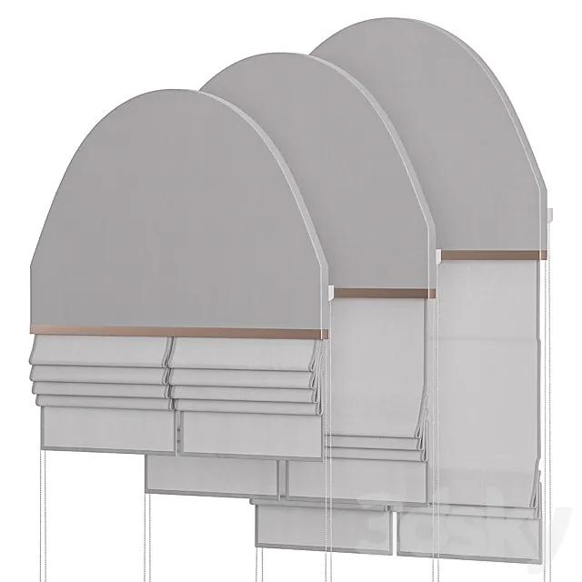 Arched Roman blinds 6 3dsMax Model