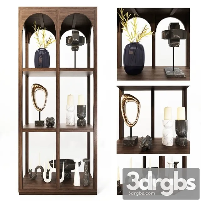 Arched shelving with decor