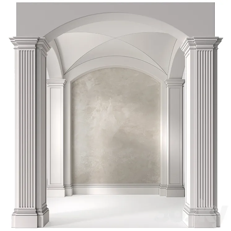 Arched Vaulted Gallery Decorative plaster 3DS Max