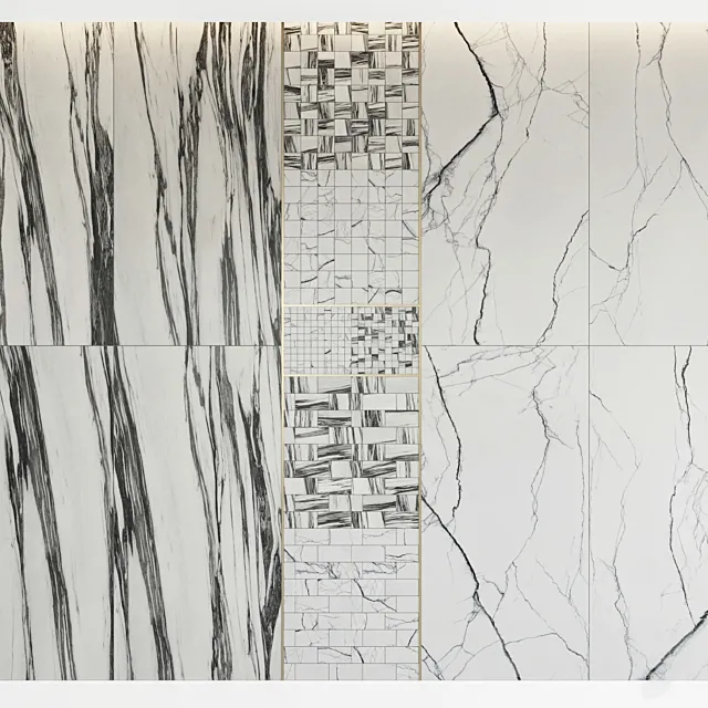 Architectural Design Floor gres Breach Fall B&W MARBLE set 1 3ds Max