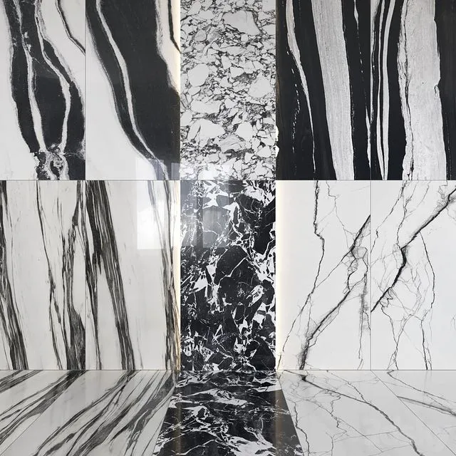 Architectural Design Floorgres B and W Marble miniset 3dsMax Model