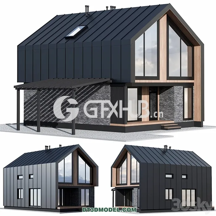 Architecture – Building – Barnhouse with carport