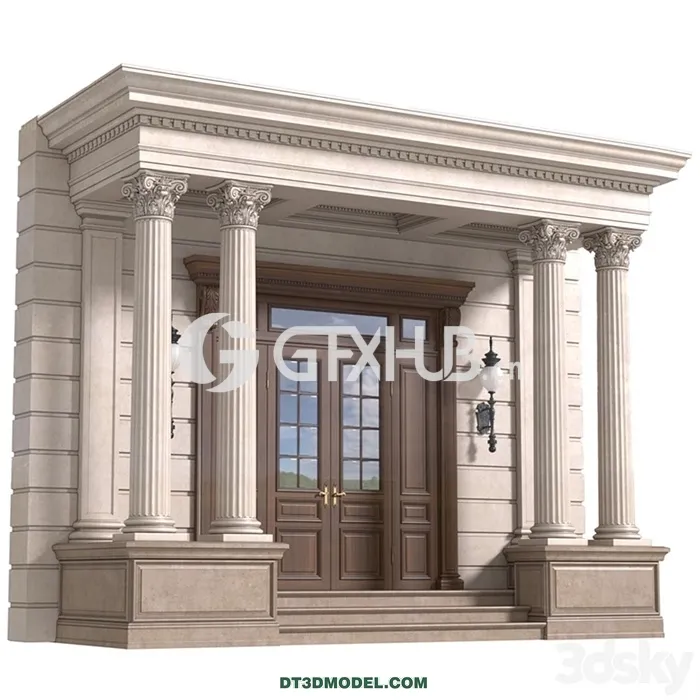 Architecture – Building – Column Porch Entrance to the house Classic Porch