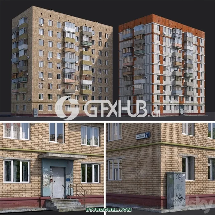 Architecture – Building – Residential houses Moscow Azov street 21 and Chongarsky boulevard 30