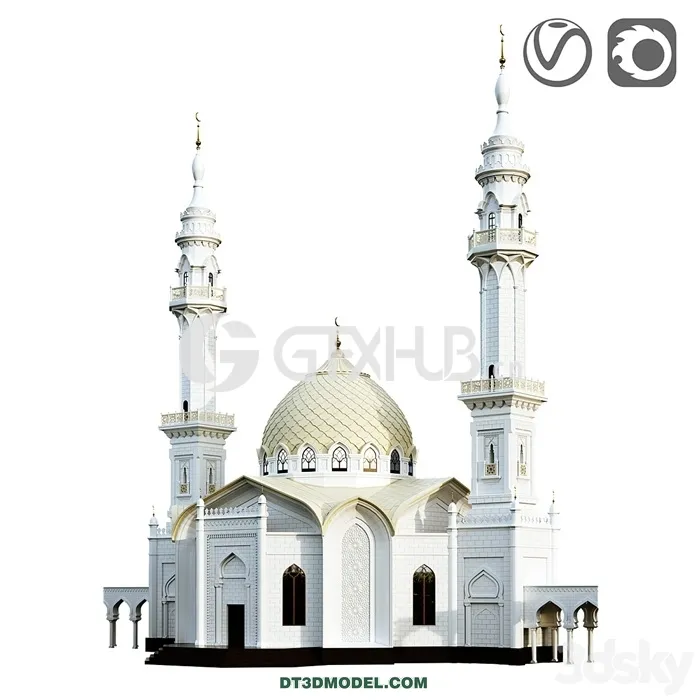 Architecture – Building – White mosque