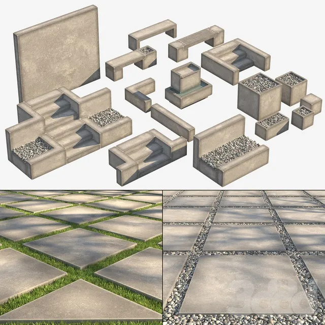 ARCHITECTURE – PAVING – 3D MODELS – 3DS MAX – FREE DOWNLOAD – 1571