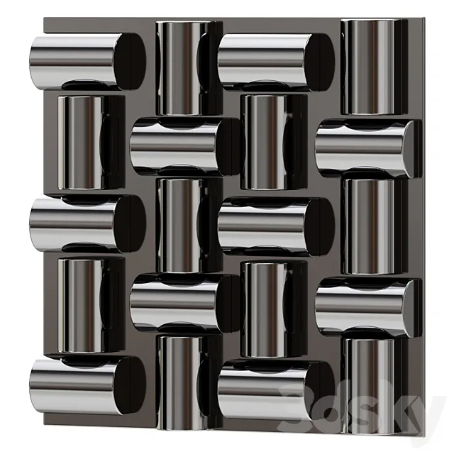 Arete Wall Tile – Stainless Steel Wall Decor Wall Decor 3DSMax File