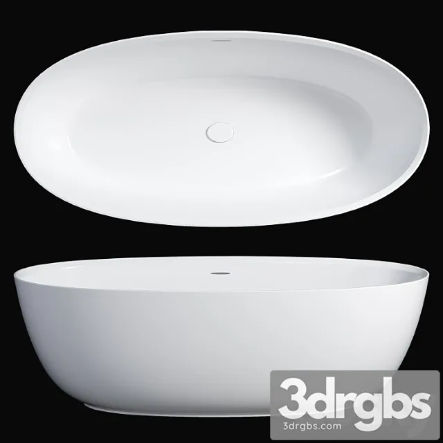 Arezzo 1700 x 800 Matt White Solid Stone Modern Double Ended Bath