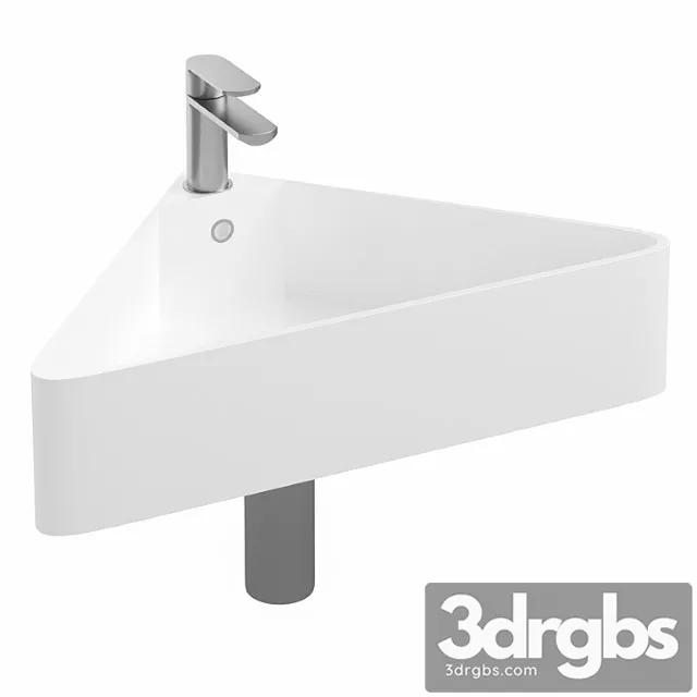 Arezzo corner cloakroom basin 1th – gloss white