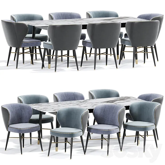 Arianna Dining Chair Table 3DS Max Model