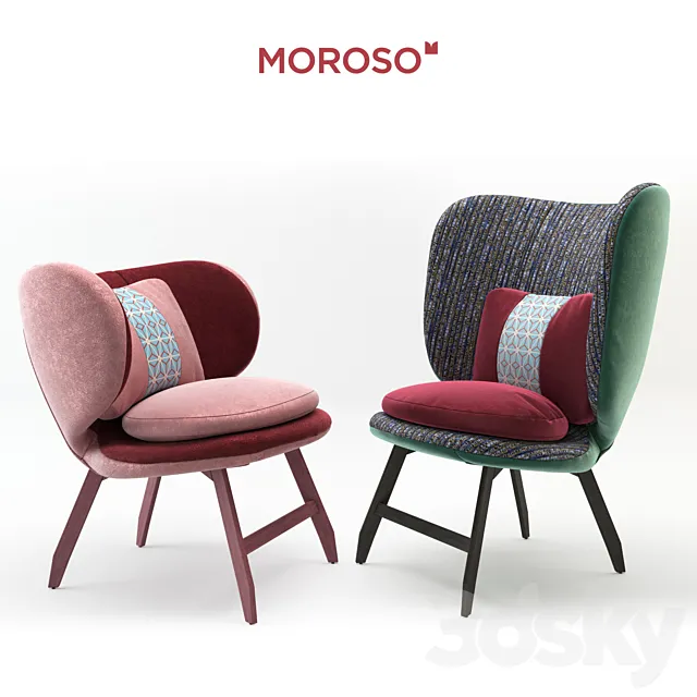 Ariel small armchair & Ayub armchair by Moroso 3DSMax File