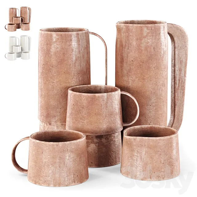 Arita Houen Ceramic Mugs _ Set of ceramic mugs 3ds Max