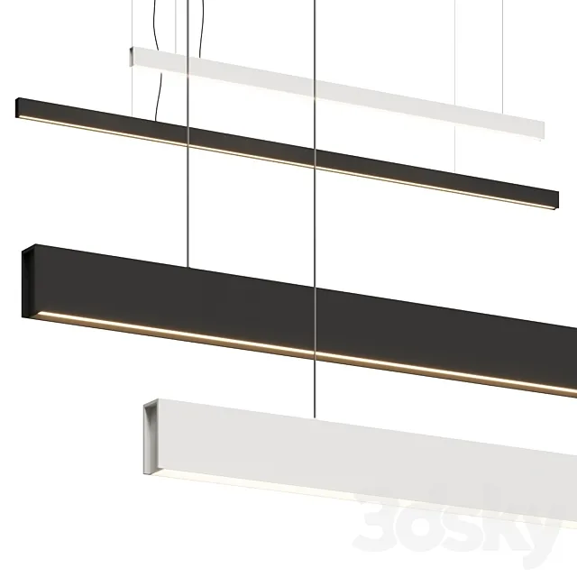 Arkoslight Line Suspension Direct & Indirect Pendant Lamps 3ds Max