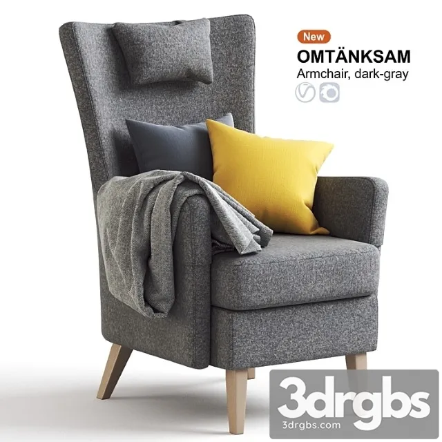 Arm chair Dark gray armchair omtanksam ikea