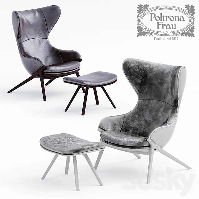 Armchair 395-396 P22 italian luxury Poltrona Frau 3ds Max