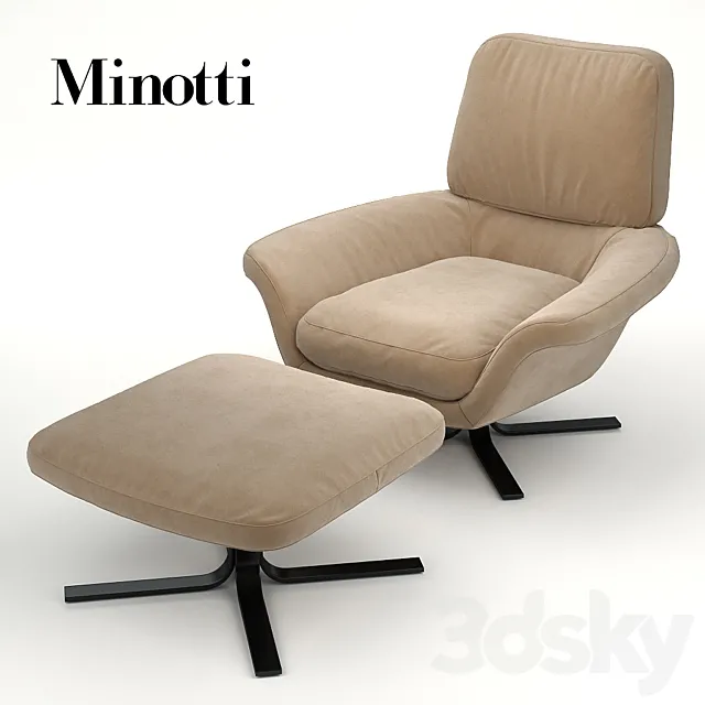 Armchair and Blake Soft chair from Minotti 3ds Max