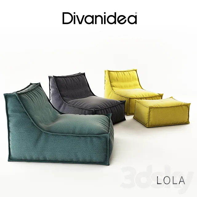 Armchair and pouf Divanidea. Lola 3DSMax File