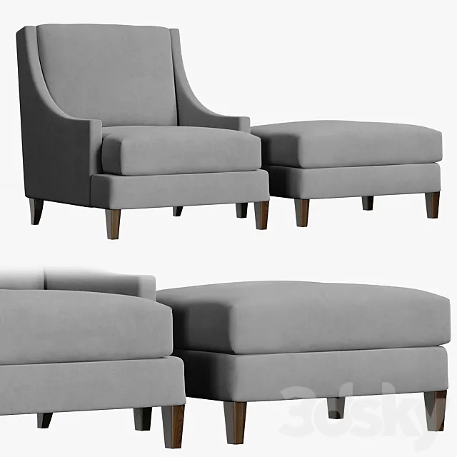 Armchair and pouf Manhattan from Jamni 3ds Max