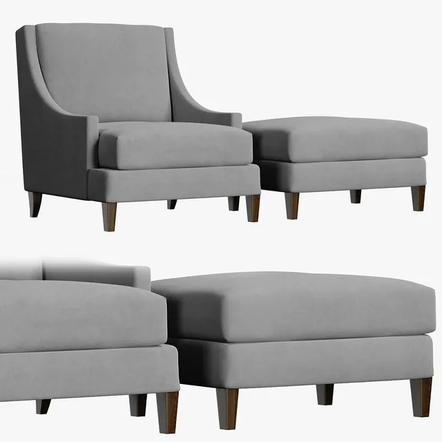 Armchair and pouf Manhattan from Jamni 3dsMax Model