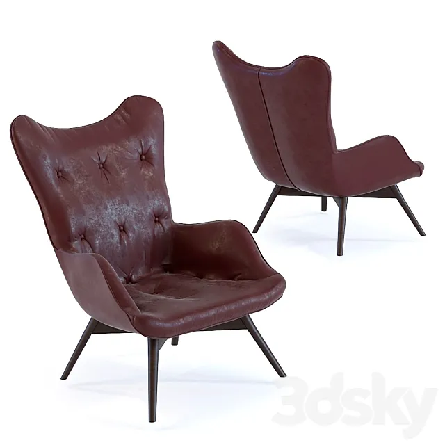 Armchair Angels Wings Black Brown 3dsMax Model