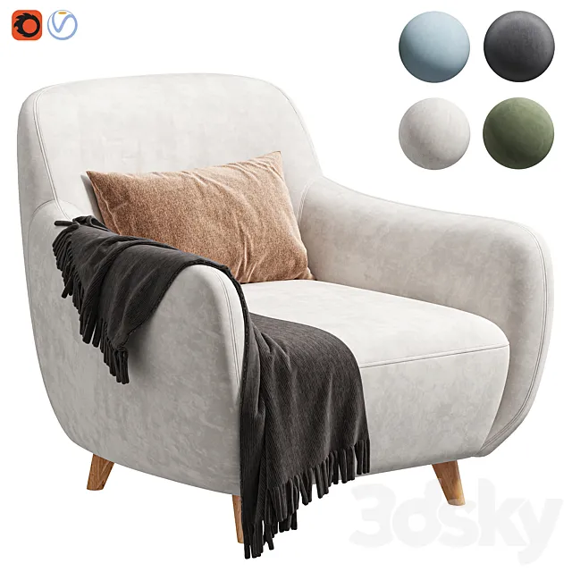 Armchair Ansil Happy Light 3ds Max