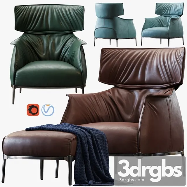 Armchair archibald king by poltrona frau