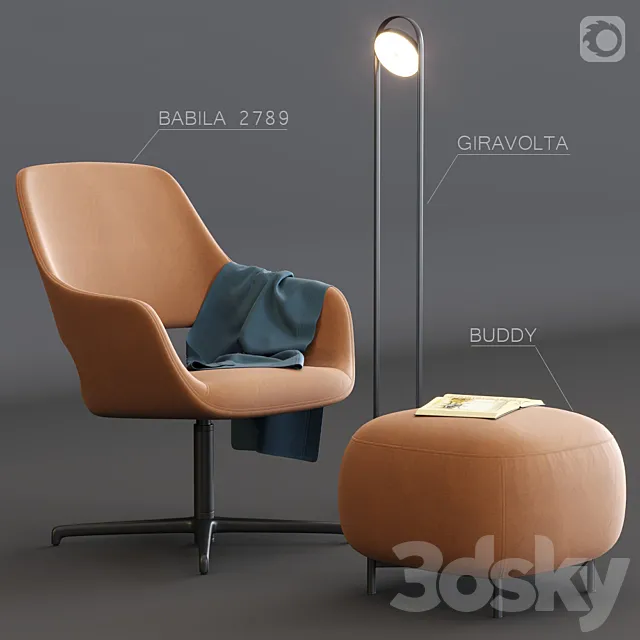 Armchair Babila 2789 3DS Max Model