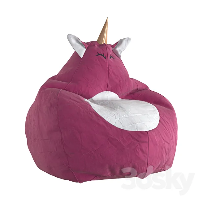 Armchair Bag Unicorn Pink 3ds Max