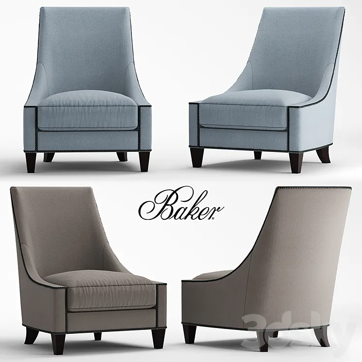 Armchair baker BEL AIR LOUNGE CHAIR 3DS Max