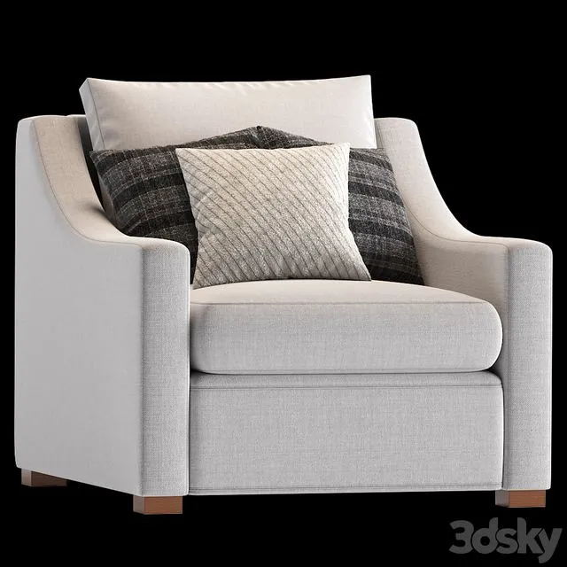 Armchair Belgian classic slope arm 3dsMax Model