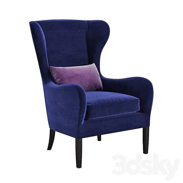 Armchair Brookline WingChair 3ds Max