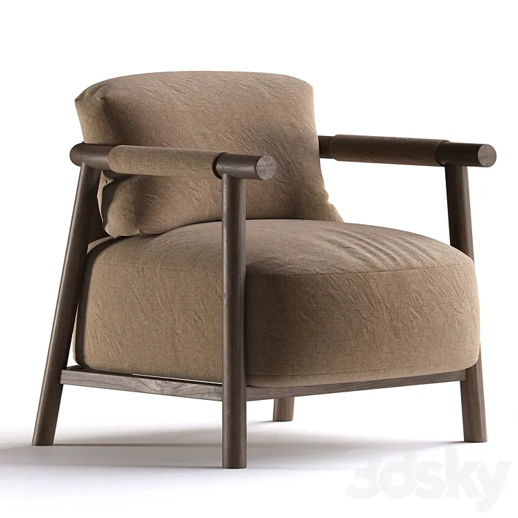 Armchair brown 3DS Max Model