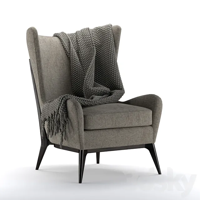 Armchair Caracole Classic Gray 3DS Max Model