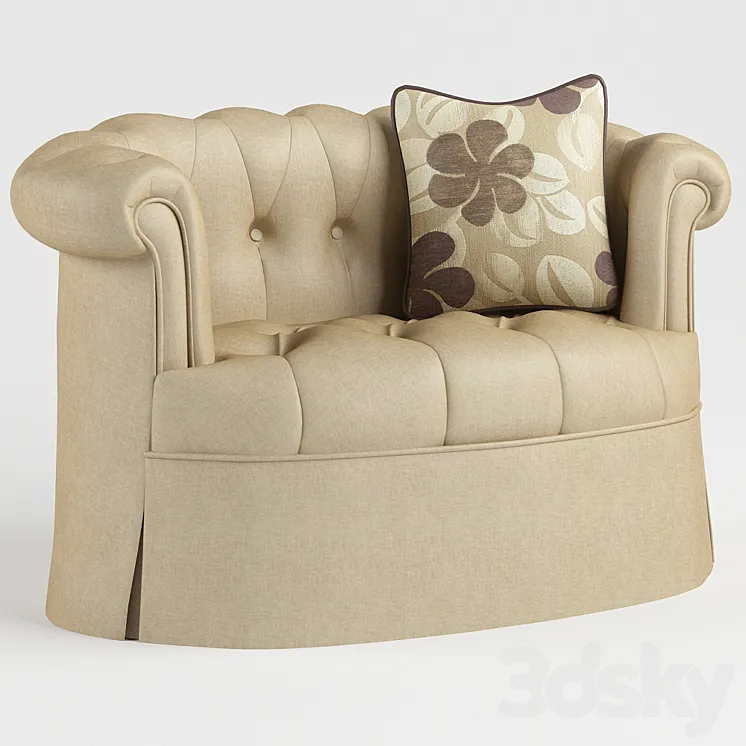 Armchair CARACOLE UPHOLSTERY UPH-LOVSKI-01A 3DS Max