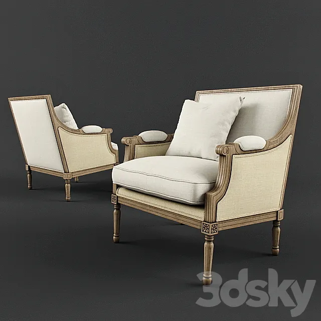 Armchair classic 3DS Max Model