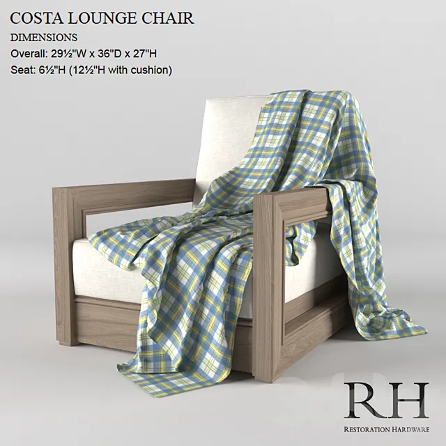 Armchair Costa Lounge Chair 3ds Max