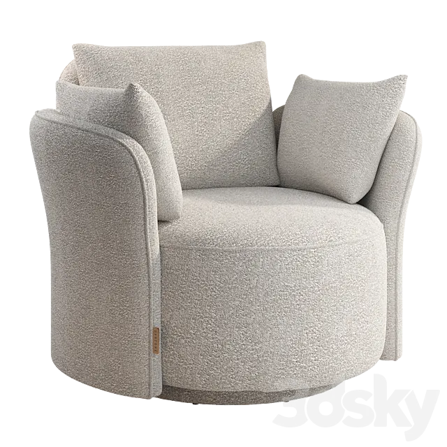 Armchair Dantone home Lulu L 3ds Max
