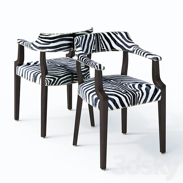 Armchair England style Zebra 3ds Max