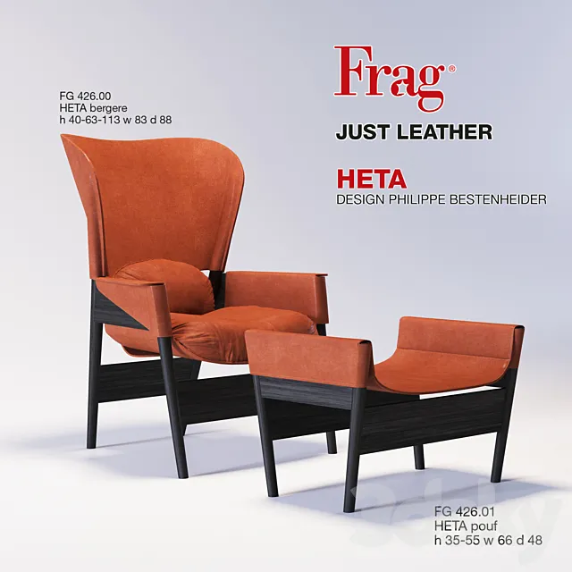 armchair FRAG HETA bergere pouf 3DS Max Model