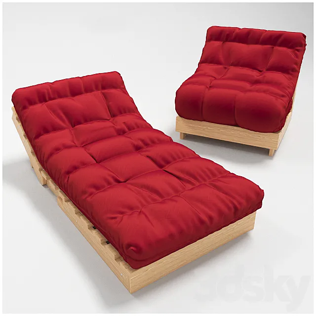 ARMCHAIR futon 3DS Max Model