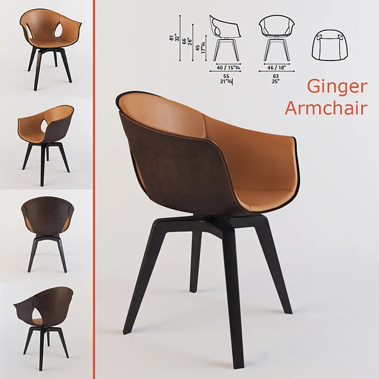 Armchair Ginger Poltrona Frau 3DS Max