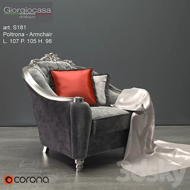 Armchair Giorgiocasa di Mozz GIULIETTA E ROMEO (part 1) 3ds Max