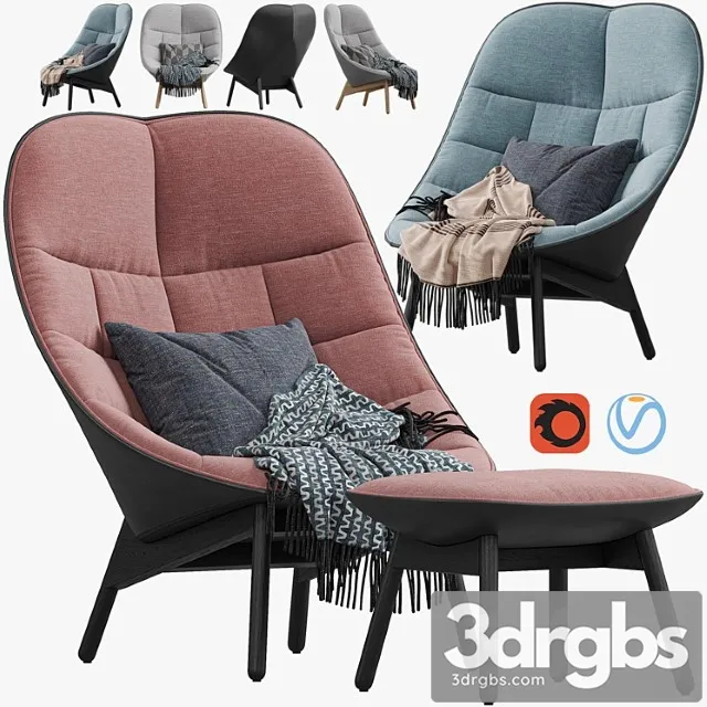 Armchair HAY Uchiwa Lounge Quilted 3dsmax Download